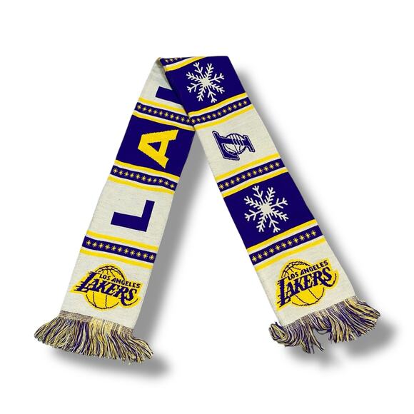 Los Angeles Lakers Scarf NBA Basketball Promo Purple Gold Crypto.com Arena Gift - Picture 2 of 10